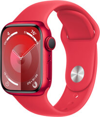Apple Watch Series 9 GPS 41mm PRODUCT RED Aluminium Case with PRODUCT RED Sport Band - S/M MRXG3KS/A hinta ja tiedot | Älykellot | hobbyhall.fi