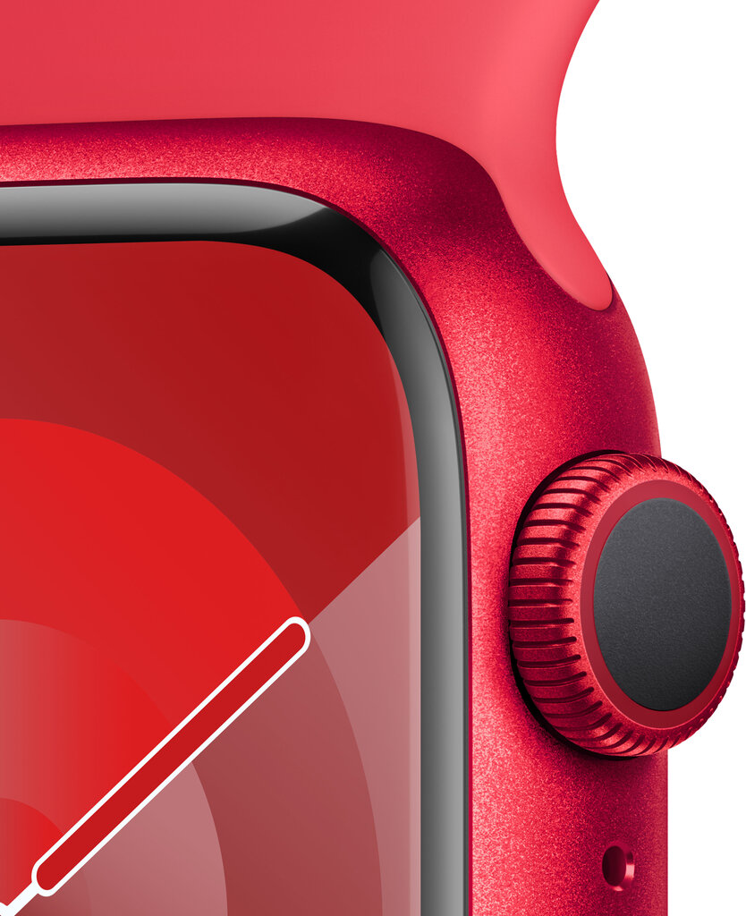 Apple Watch Series 9 GPS 41mm PRODUCT RED Aluminium Case with PRODUCT RED Sport Band - M/L MRXH3KS/A hinta ja tiedot | Älykellot | hobbyhall.fi