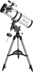 Banjoo-teleskooppi, 150EQ, Täyspeittoinen ekvatoriaalinen lasioptiikka, 750 mm, hopea hinta ja tiedot | Mikroskoopit ja teleskoopit | hobbyhall.fi
