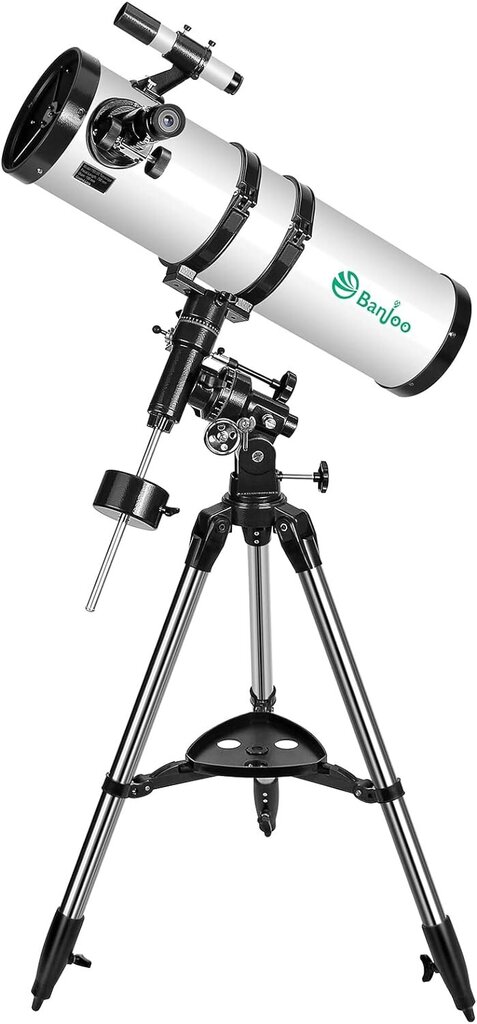 Banjoo-teleskooppi, 150EQ, Täyspeittoinen ekvatoriaalinen lasioptiikka, 750 mm, hopea hinta ja tiedot | Mikroskoopit ja teleskoopit | hobbyhall.fi