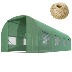 Puutarhatunneli - kasvihuone, 3x4,5m (13,5m2), vihreä hinta ja tiedot | Kasvihuoneet | hobbyhall.fi