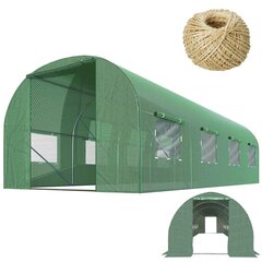 Puutarhatunneli - kasvihuone, 2,5x4 (10m2), vihreä hinta ja tiedot | Kasvihuoneet | hobbyhall.fi