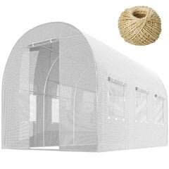 Puutarhatunneli - kasvihuone, 2x3m., (6m2.), valkoinen hinta ja tiedot | Kasvihuoneet | hobbyhall.fi