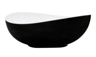 Kylpyamme Besco Siya Black&White 172, Klick-klack Black, puhdistus ylhäältä hinta ja tiedot | Kylpyammeet | hobbyhall.fi
