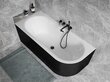 Kylpyamme Besco Avita A-line B&W 150, vasen, Klick-klack Black kapealla ylivuodolla hinta ja tiedot | Kylpyammeet | hobbyhall.fi