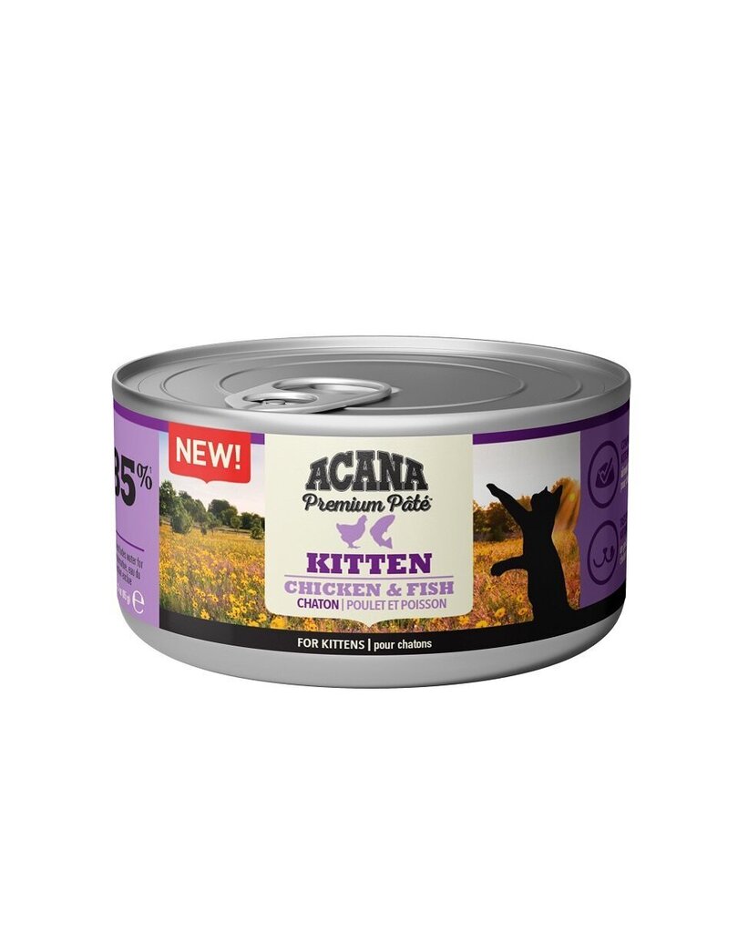 Acana Premium Pate Kitten kissanpennuille kanaa ja kalaa, 24x85 g hinta ja tiedot | Kissanruoka | hobbyhall.fi