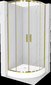Puolipyöreä suihkukaappi Mexen Rio altaalla ja sifonilla, Gold, 70 x 70 cm hinta ja tiedot | Suihkukaapit ja suihkunurkat | hobbyhall.fi