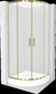 Puolipyöreä suihkukaappi Mexen Rio altaalla ja sifonilla, puolimatta, Gold, 80 x 80 cm hinta ja tiedot | Suihkukaapit ja suihkunurkat | hobbyhall.fi