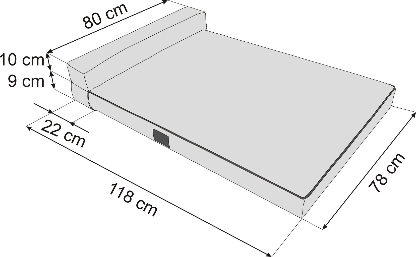 Hobbydog koiran patja Move Dove Grey, XL, 118x78 cm hinta ja tiedot | Pedit ja pesät | hobbyhall.fi