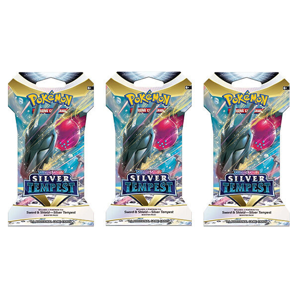 Pokemon TCG Sword and Shield Silver Tempest Booster Pack, 3 vnt. hinta ja tiedot | Pelien oheistuotteet | hobbyhall.fi