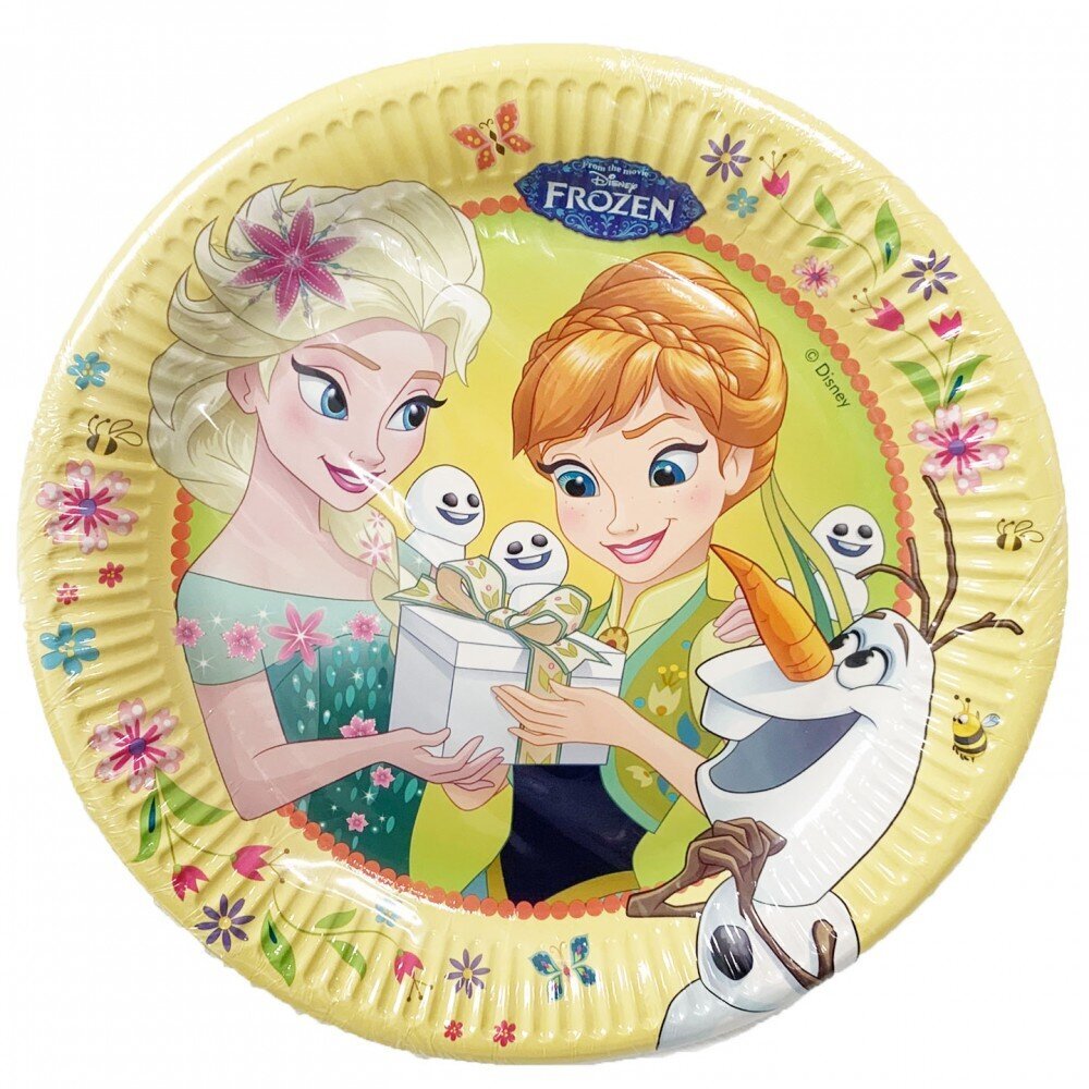 Disney Frozen Fever, Yksittäiset paperilautaset (8 kpl) 23 cm hinta ja tiedot | Tarjoiluastiat ja aterimet juhliin | hobbyhall.fi