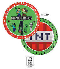 Minecraft Yksittäiset paperilautaset (8 kpl) 23 cm FSC hinta ja tiedot | Tarjoiluastiat ja aterimet juhliin | hobbyhall.fi