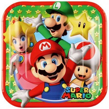 Super Mario Yksittäiset paperilautaset (8 kpl) 18 cm hinta ja tiedot | Tarjoiluastiat ja aterimet juhliin | hobbyhall.fi