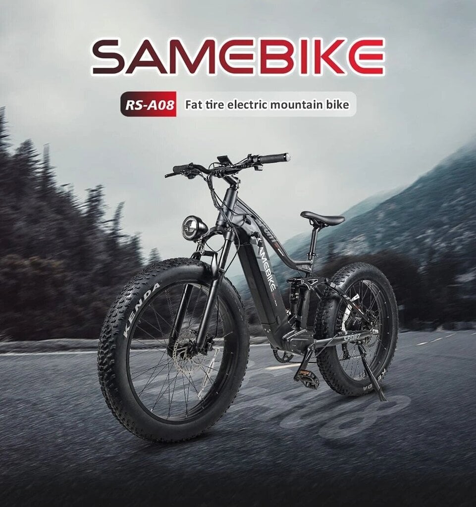 Sähköpyörä Samebike RS-A08 Mid-Drive, 26", harmaa, 750W, 17Ah Samsung hinta ja tiedot | Sähköpyörät | hobbyhall.fi