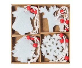 16 valkoisen joulukuusen riipuksen setti hinta ja tiedot | Joulukoristeet | hobbyhall.fi