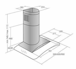 Akpo WK-4 Largo Eco 50 hinta ja tiedot | Liesituulettimet | hobbyhall.fi