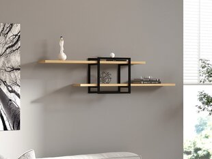 Seinähylly, Asir, 120x30x18 cm, beige, musta hinta ja tiedot | Hyllyt | hobbyhall.fi