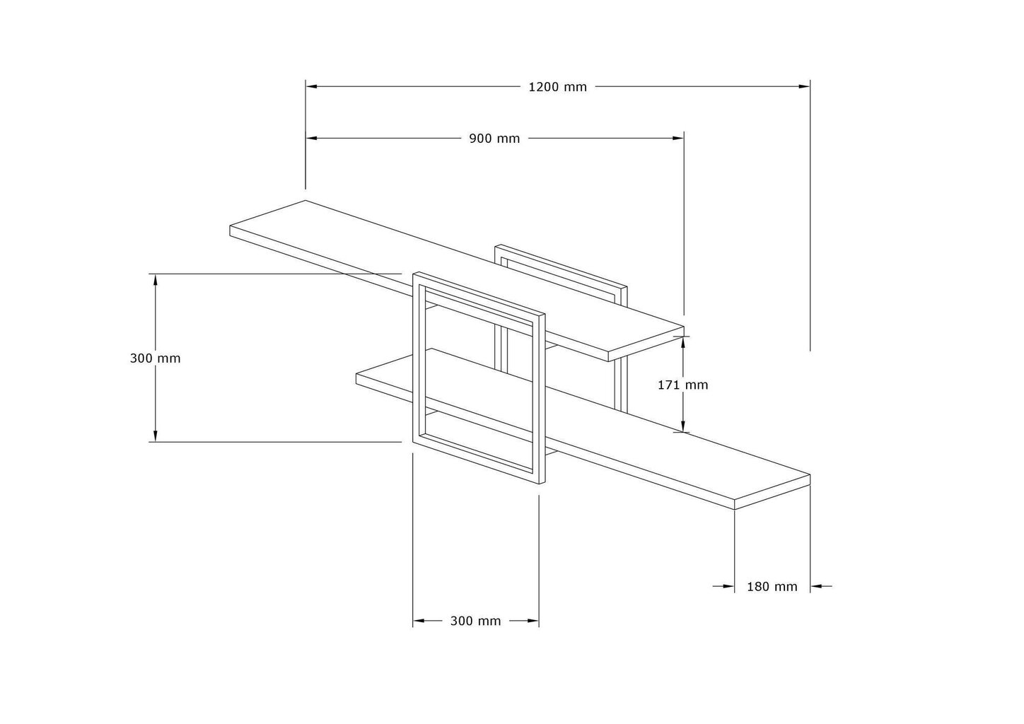 Seinähylly, Asir, 120x30x18 cm, valkoinen, valkoinen, musta hinta ja tiedot | Hyllyt | hobbyhall.fi