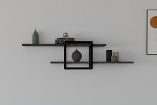 Seinähylly, Asir, 120x30x18 cm, harmaa, musta hinta ja tiedot | Hyllyt | hobbyhall.fi