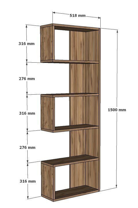 Kirjahylly, Asir, 51,8x150cm, beige hinta ja tiedot | Hyllyt | hobbyhall.fi