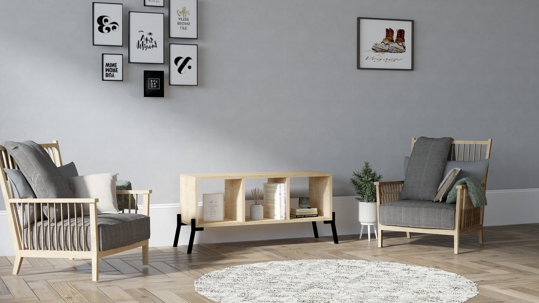 Runkohylly, Asir, 30x101x30 cm, beige hinta ja tiedot | Hyllyt | hobbyhall.fi