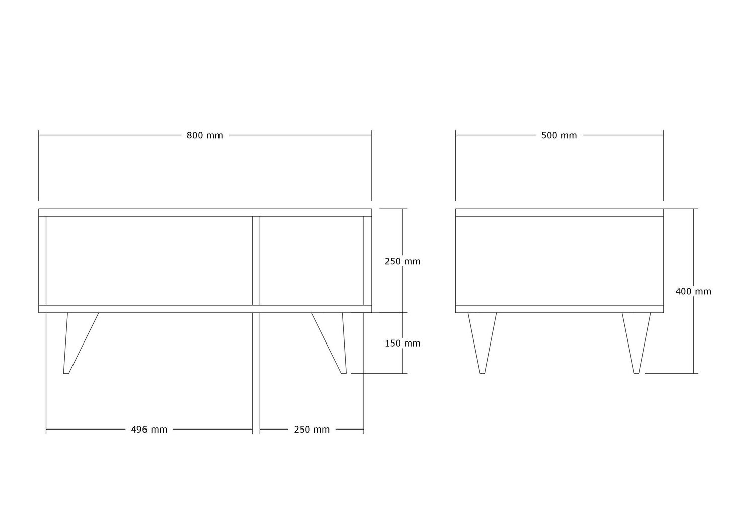 Sohvapöytä, Asir, 80x40x50cm, beige hinta ja tiedot | Sohvapöydät | hobbyhall.fi