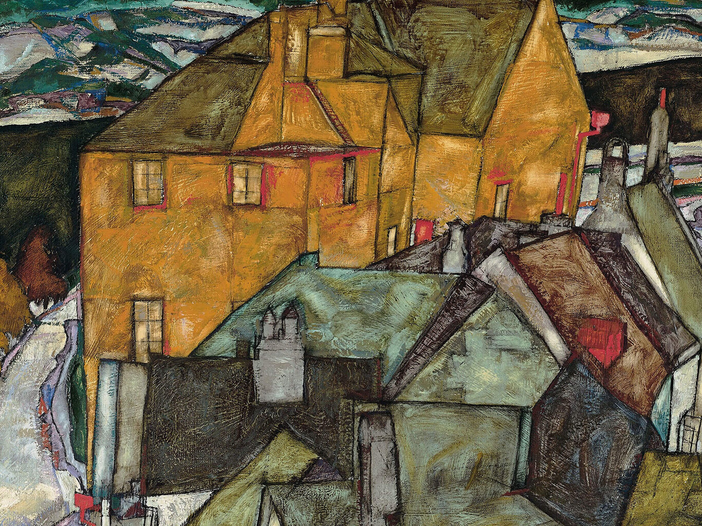 Taulu Crescent of Houses II (Egon Schiele) hinta ja tiedot | Taulut | hobbyhall.fi