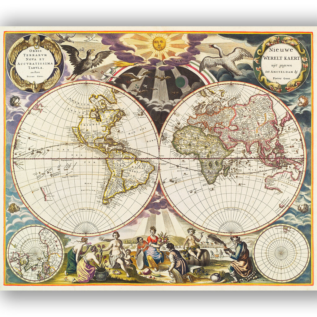 Taulu Vanhan maailman kartta 1863 hinta ja tiedot | Taulut | hobbyhall.fi