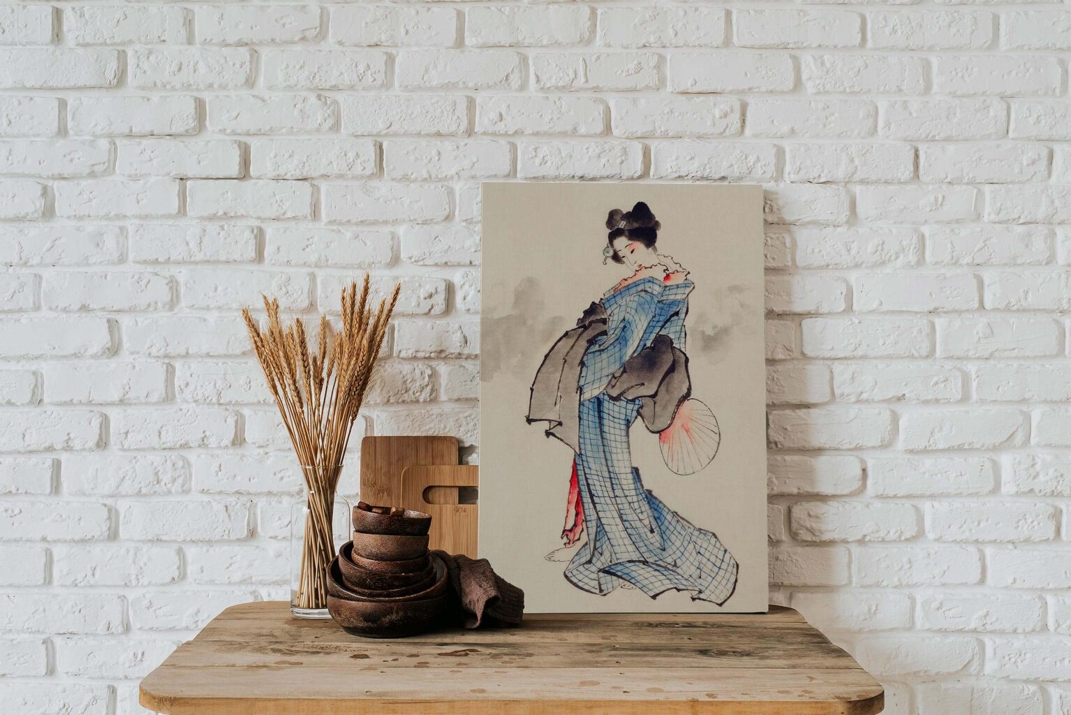 Taulu seisova nainen (Katsushika Hokusai), 100 x 70 cm hinta ja tiedot | Taulut | hobbyhall.fi