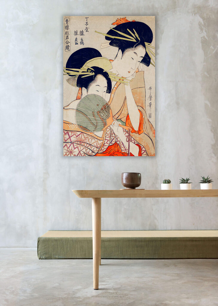 Taulu Chojiya Hinazuru Hiramatsu (Utamaro Kitagawa), 100 x 70 cm hinta ja tiedot | Taulut | hobbyhall.fi