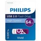 USB-salama Philips 64 Gt USB 2.0 Vivid Edition Purple hinta ja tiedot | Muistitikut | hobbyhall.fi