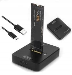 M2 NVME/SATA SSD-sovittimen asemapaikkakotelo M.2 USB-C 10GB/s Zenwire hinta ja tiedot | Ulkoisten kovalevyjen kotelot | hobbyhall.fi