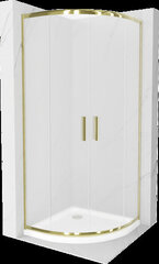 Puolipyöreä suihkukaappi Mexen Rio F altaalla ja sifonilla, puolimatta, Gold+White/Gold, 90 x 90 cm hinta ja tiedot | Suihkukaapit ja suihkunurkat | hobbyhall.fi