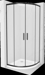 Puolipyöreä suihkukaappi Mexen Rio F altaalla ja sifonilla, matta, Black+White/Black, 80 x 80 cm hinta ja tiedot | Suihkukaapit ja suihkunurkat | hobbyhall.fi