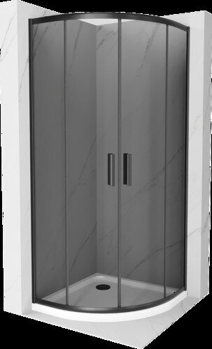 Puolipyöreä suihkukaappi Mexen Rio F altaalla ja sifonilla, Graphite/Black+White/Black, 80 x 80 cm hinta ja tiedot | Suihkukaapit ja suihkunurkat | hobbyhall.fi