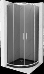 Puoliympyrän muotoinen suihkukaappi Mexen Rio F altaalla ja sifonilla, Graphite/Chrome+Black/Chrome, 80 x 80 cm hinta ja tiedot | Suihkukaapit ja suihkunurkat | hobbyhall.fi