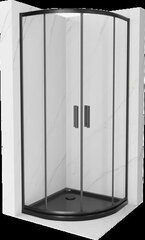 Puolipyöreä suihkukaappi Mexen Rio F altaalla ja sifonilla, Black, 80 x 80 cm hinta ja tiedot | Suihkukaapit ja suihkunurkat | hobbyhall.fi