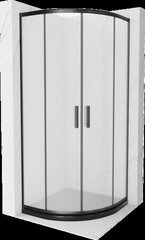 Puolipyöreä suihkukaappi Mexen Rio F altaalla ja sifonilla, matta, Black, 80 x 80 cm hinta ja tiedot | Suihkukaapit ja suihkunurkat | hobbyhall.fi