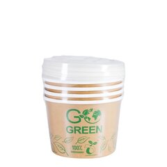 Kompostoituvat ruoka-astiat kannella Go Green 470ml 5kpl/0,099kg hinta ja tiedot | Tarjoiluastiat ja aterimet juhliin | hobbyhall.fi