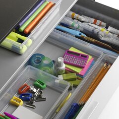 Laatikko Sistemo Organizer 1 7,5 x 7,5 x 5 cm läpinäkyvä/vaaleanharmaa hinta ja tiedot | Säilytyslaatikot ja -korit | hobbyhall.fi