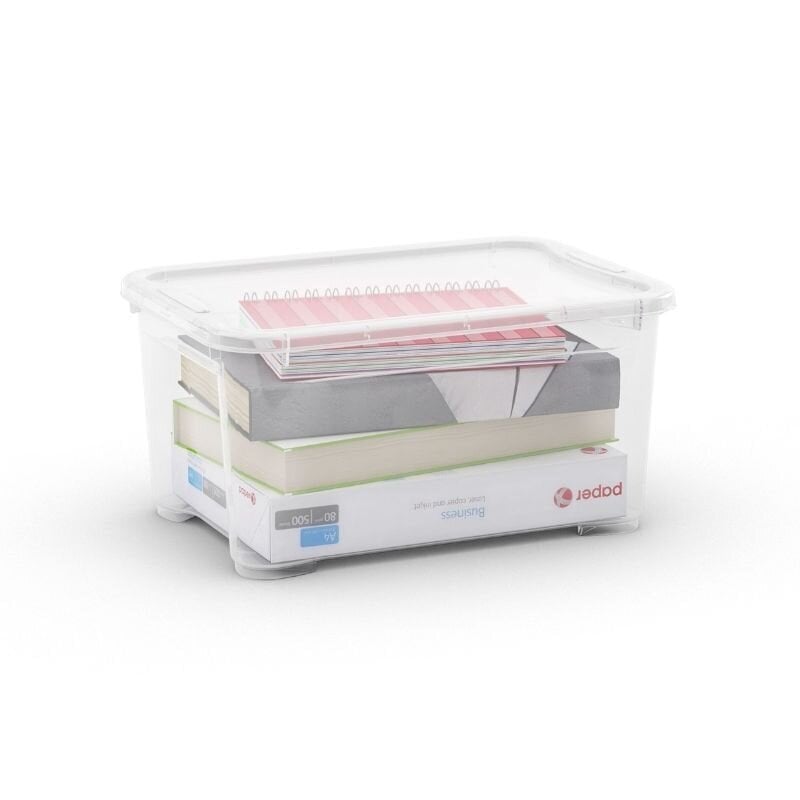 Laatikko kannellinen T Box XS 14L 26,5x38x19cm läpinäkyvä hinta ja tiedot | Säilytyslaatikot ja -korit | hobbyhall.fi