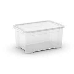 Laatikko kannellinen T Box XS 14L 26,5x38x19cm läpinäkyvä hinta ja tiedot | Säilytyslaatikot ja -korit | hobbyhall.fi