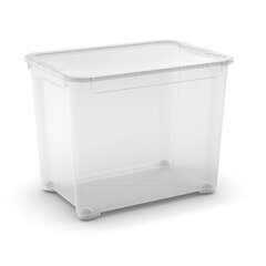 Laatikko kannellinen T Box XL 70L 39x55,5x42,5cm läpinäkyvä hinta ja tiedot | Säilytyslaatikot ja -korit | hobbyhall.fi