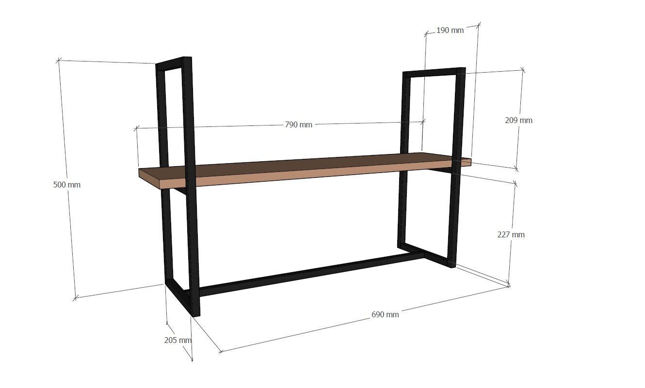 Seinähylly, Asir, 69x50x19cm, valkoinen hinta ja tiedot | Hyllyt | hobbyhall.fi