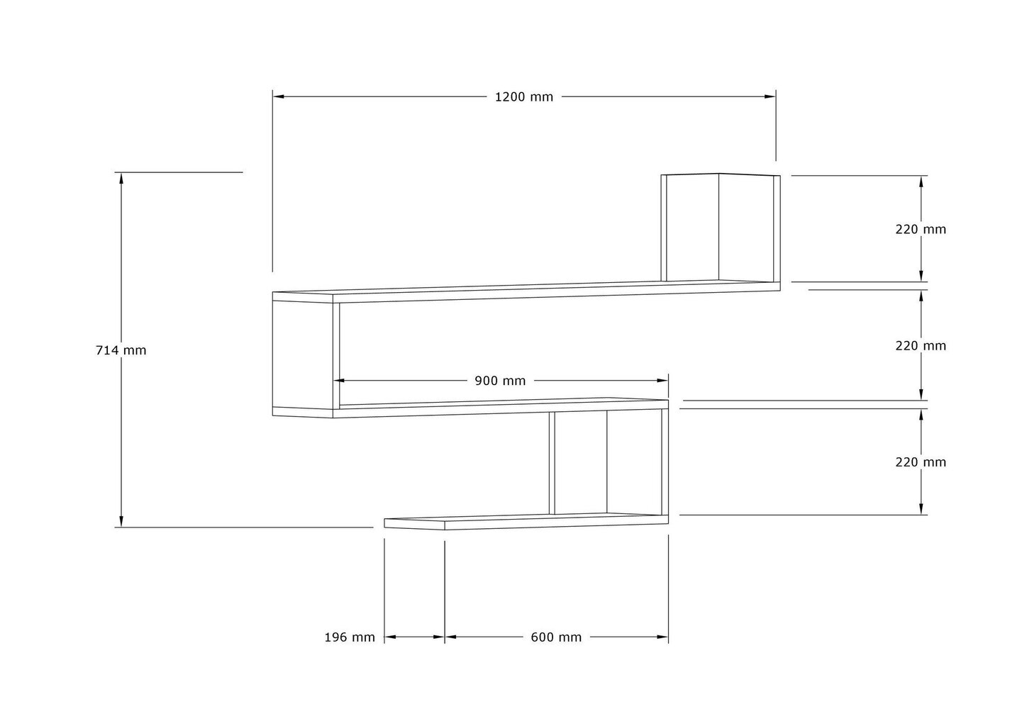 Asir-seinähylly, 120x71x20 cm, valkoinen hinta ja tiedot | Hyllyt | hobbyhall.fi
