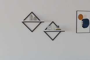 Seinähylly, Asir, 42,4x42,4x42,4x15 cm, valkoinen hinta ja tiedot | Hyllyt | hobbyhall.fi