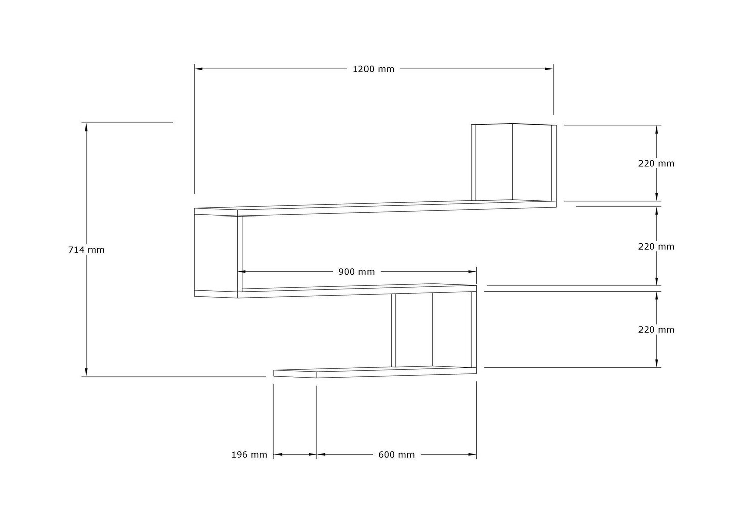 Asir-seinähylly, 120x71x20 cm, harmaa hinta ja tiedot | Hyllyt | hobbyhall.fi