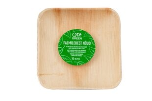 Palmunlehtilautaset Go Green 15x15cm 10 kpl / 0,22kg hinta ja tiedot | Tarjoiluastiat ja aterimet juhliin | hobbyhall.fi
