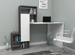 Asir-työpöytä, 138,6x73,8x55cm, valkoinen/harmaa hinta ja tiedot | Tietokonepöydät ja työpöydät | hobbyhall.fi