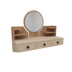 Asir-kampauspöytä, 75x90x36,8 cm, ruskea/beige hinta ja tiedot | Peilipöydät | hobbyhall.fi